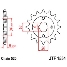 Řetězové kolečko JT 1554-15                                                                                                                                                                                                                               