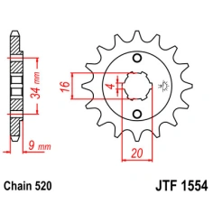 Řetězové kolečko JT Yamaha Blaster 200 13 zubů                                                                                                                                                                                                            