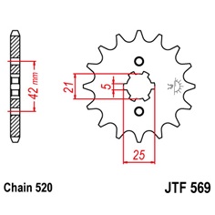 Řetězové kolečko JT YAMAHA Warrior 350, Banshee 350 - 13 zubů                                                                                                                                                                                             