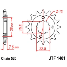 Řetězové kolečko JT 13 zubů                                                                                                                                                                                                                               
