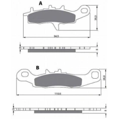 Brzdové destičky GoldFren Kawasaki přední levé                                                                                                                                                                                                            