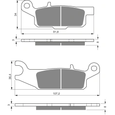 Brzdové destičky GoldFren K5 Yamaha přední pravé kolo                                                                                                                                                                                                     
