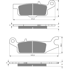 Brzdové destičky GoldFren K5 Yamaha Grizzly 550, 700 zadní                                                                                                                                                                                                