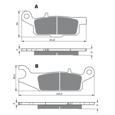 Brzdové destičky GoldFren K5 Yamaha Grizzly 550, 700 zadní pravé                                                                                                                                                                                          