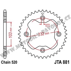 Hliníková rozeta JT pro KTM - 38 zubů                                                                                                                                                                                                                     