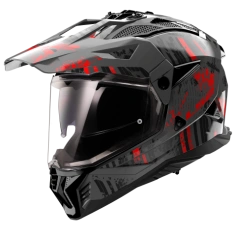 Helma LS2 MX702 PIONEER II CRAZY BLACK RED-06 M