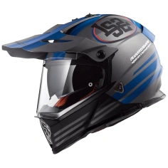 Helma LS2 MX436 PIONEER QUARTERBACK Matt Titanium Blue