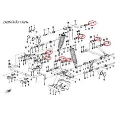 uložění ramen přední a zadní  náprava Gladiator - šroub                                                                                                                                                                                                   