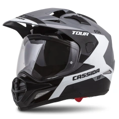 PŘILBA TOUR 1.1 SPECTRE, CASSIDA (ŠEDÁ/BÍLÁ/ČERNÁ, PLEXI S PŘÍPRAVOU PRO PINLOCK)