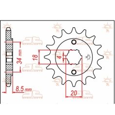 Řetězové kolečko SMC 250, Barosa 250, Silverhawk 250                                                                                                                                                                                                      