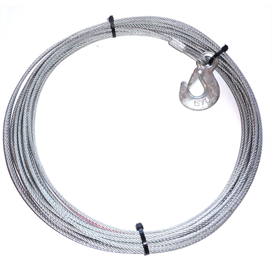Ocelové lano ATV 14m 4mm s hákem DragonWinch                                                                                                                                                                                                              