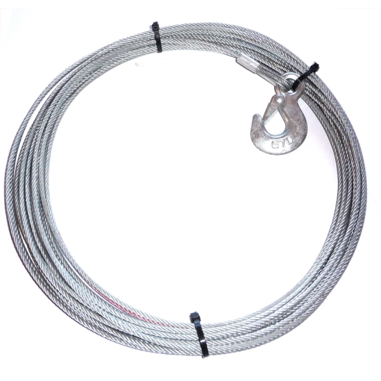 Ocelové lano ATV 14m 4mm s hákem DragonWinch                                                                                                                                                                                                              