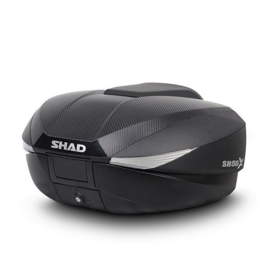 Vrchní kufr na motorku SHAD SH58X karbon (rozšiřitelný koncept) se zámkem PREMIUM