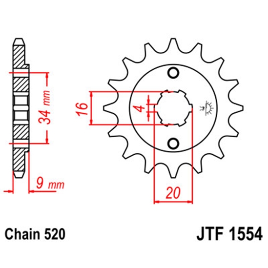 Řetězové kolečko JT 1554-15                                                                                                                                                                                                                               