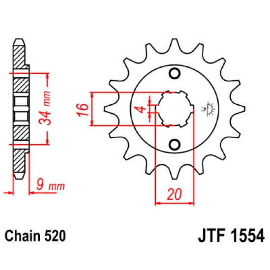Řetězové kolečko JT 1554-12                                                                                                                                                                                                                               