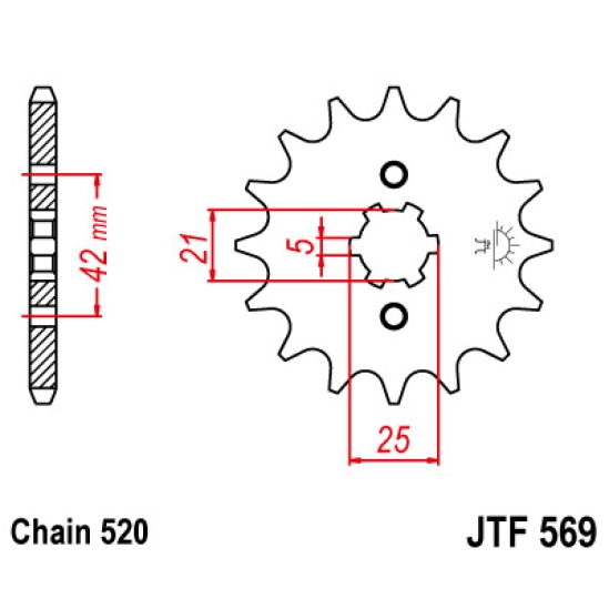 Řetězové kolečko JT YAMAHA Warrior 350, Banshee 350 - 13 zubů                                                                                                                                                                                             