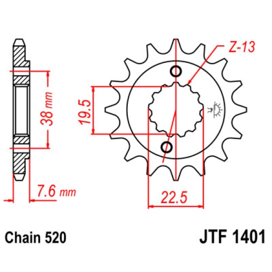 Řetězové kolečko JT 15 zubů                                                                                                                                                                                                                               