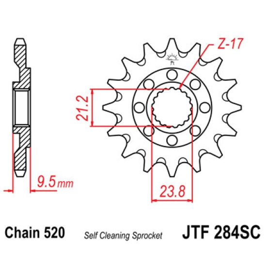Řetězové kolečko JF 14z, Honda TRX 450R                                                                                                                                                                                                                   