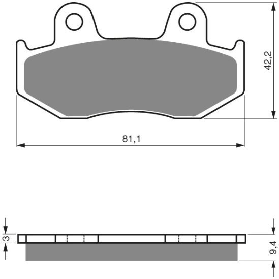Brzdové destičky GoldFren K5 Yamaha YFZ 450, Raptor 700 zadní                                                                                                                                                                                             