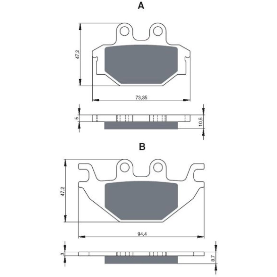 Brzdové destičky GoldFren AD TGB Blade, Kymco                                                                                                                                                                                                             