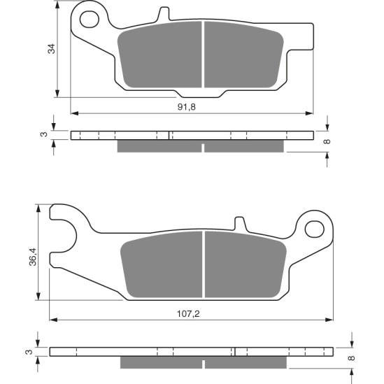 Brzdové destičky Epsys Yamaha Raptor 250, Grizzly 550, 700                                                                                                                                                                                                