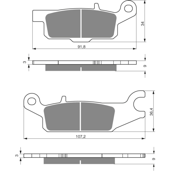 Brzdové destičky GoldFren K5 Yamaha Grizzly 550, 700 zadní                                                                                                                                                                                                