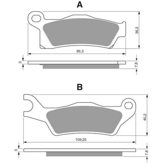 Brzdové destičky GoldFren K5 Can-Am G2 pravá strana                                                                                                                                                                                                       
