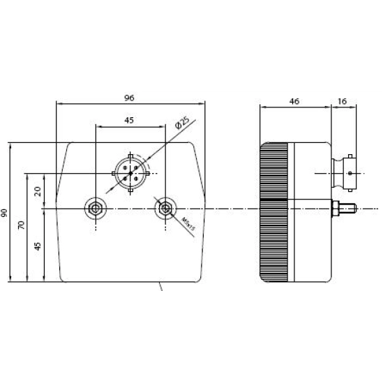 Světlo zadní čtverec                                                                                                                                                                                                                                      