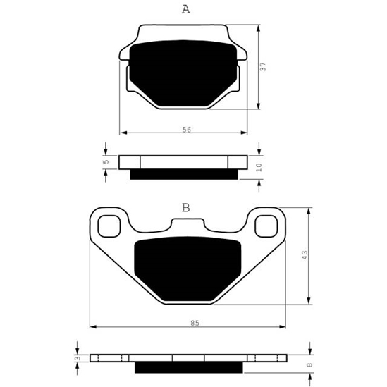 Brzdové destičky TGB , Access ,Yamaha,SMC SPORT 850                                                                                                                                                                                                       