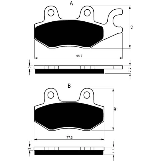 Brzdové destičky GoldFren K5 009                                                                                                                                                                                                                          