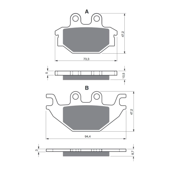 Brzdové destičky GoldFren K5                                                                                                                                                                                                                              