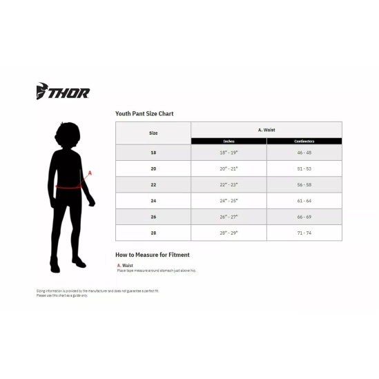 Kalhoty THOR LAUNCH FORGE dětské - červené, vel. 26