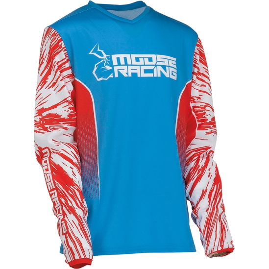 Dres dětský MOOSE  Agroid Jersey ČERVENÁ MODRÁ                                                                                                                                                                                                            