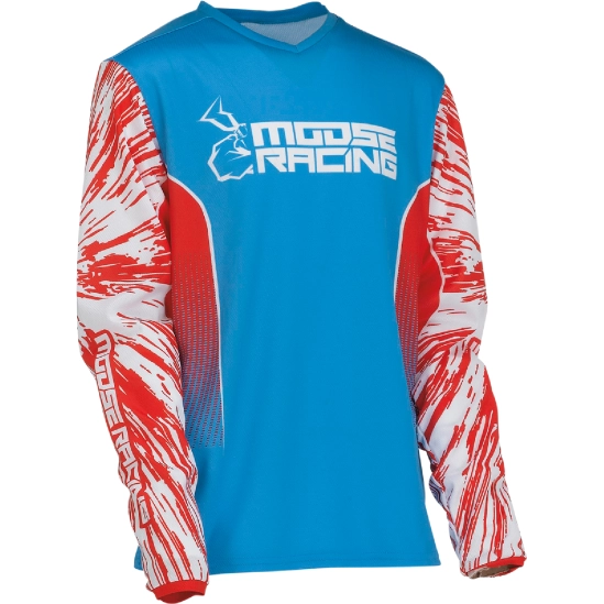 Dres dětský MOOSE  Agroid Jersey ČERVENÁ MODRÁ                                                                                                                                                                                                            
