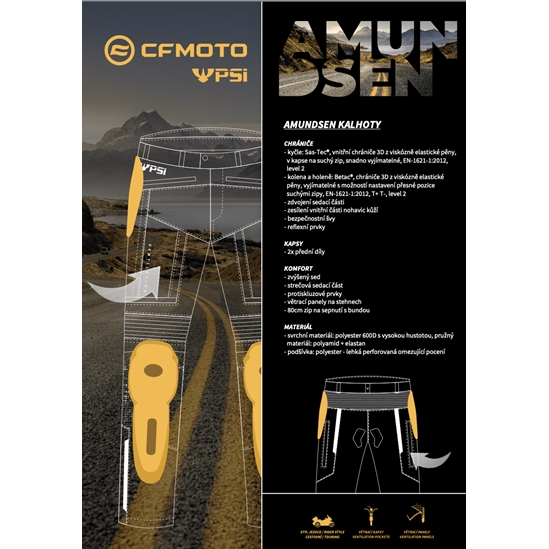 Kalhoty CFMOTO & PSÍ HUBÍK Amudsen - čermá