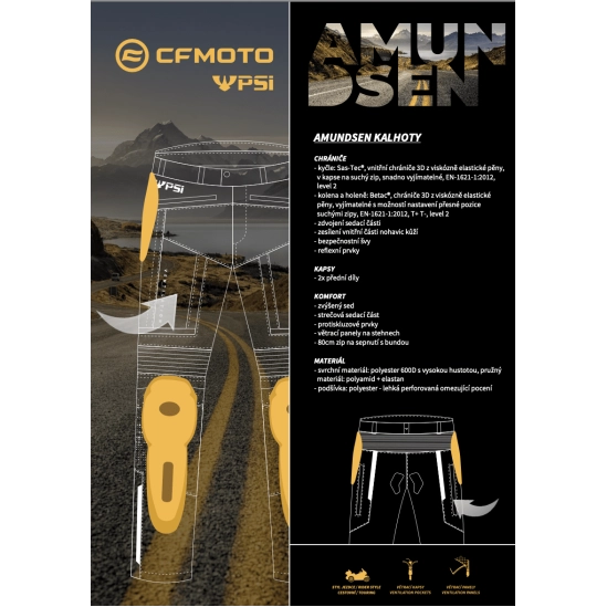 Kalhoty CFMOTO & PSÍ HUBÍK Amudsen - čermá