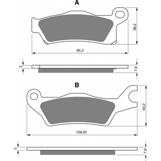 Brzdové destičky 309S33 závodní                                                                                                                                                                                                                           