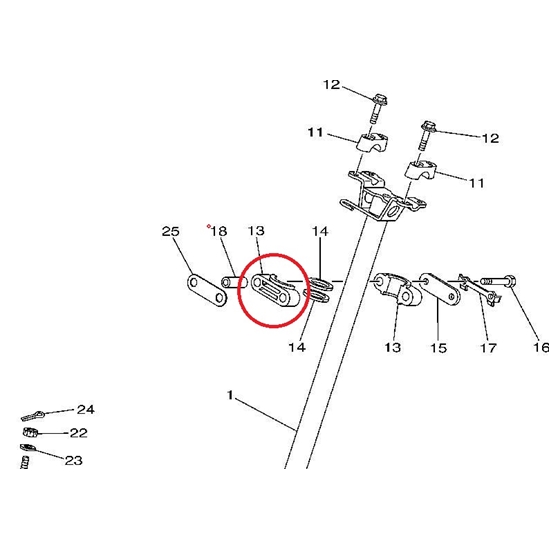 Klema horního uložení tyče řízení Yamaha                                                                                                                                                                                                                  