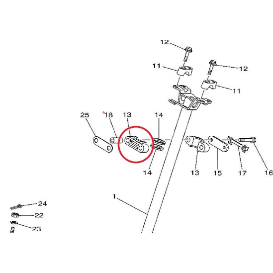 Klema horního uložení tyče řízení Yamaha                                                                                                                                                                                                                  