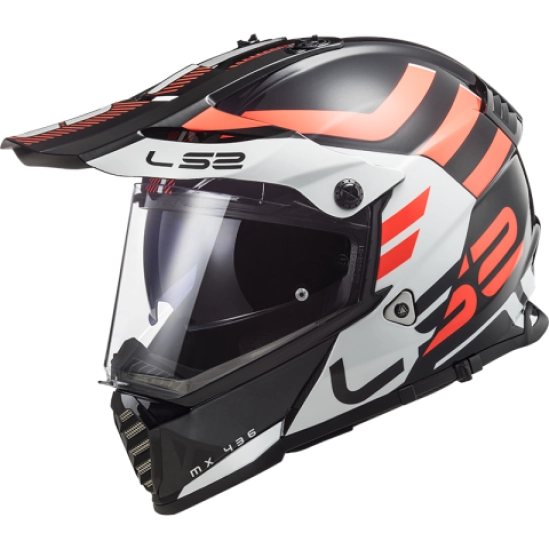 Helma LS2 MX436 PIONEER EVO ADVENTURER BLACK WHITE 