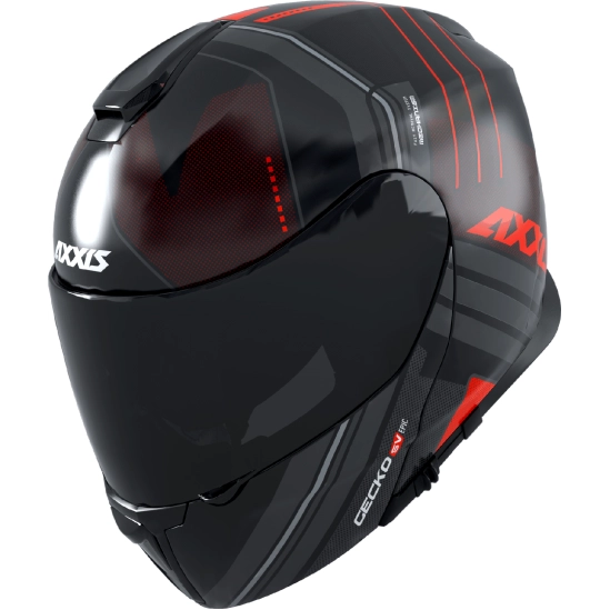 Výklopná helma AXXIS GECKO SV ABS epic b5 matná fluor červená