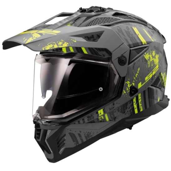 Helma LS2 MX702 PIONEER II CRAZY M. BLACK YELL - XXL