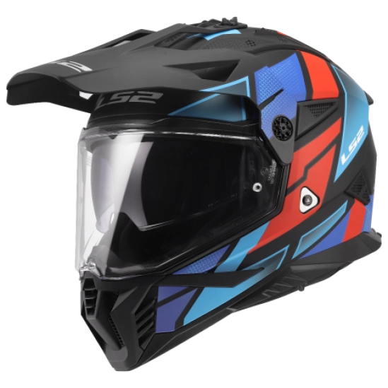 Helma LS2 MX702 PIONEER II BLOCK BLACK RED BLUE - 06 M