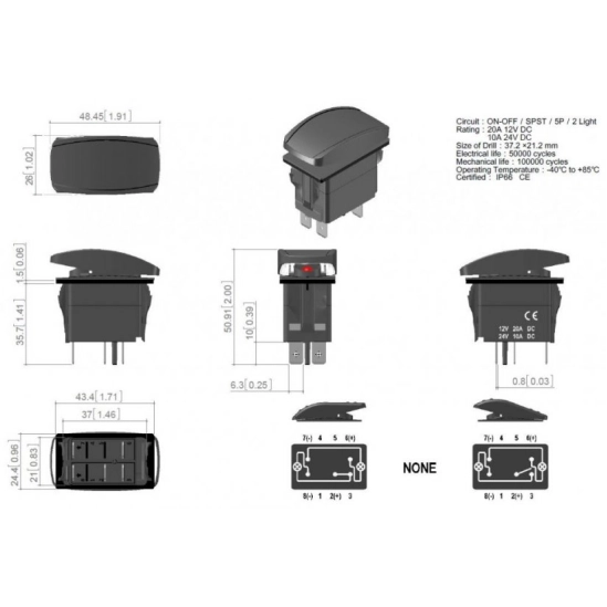 Spínač k majáku 12/24 V                                                                                                                                                                                                                                   