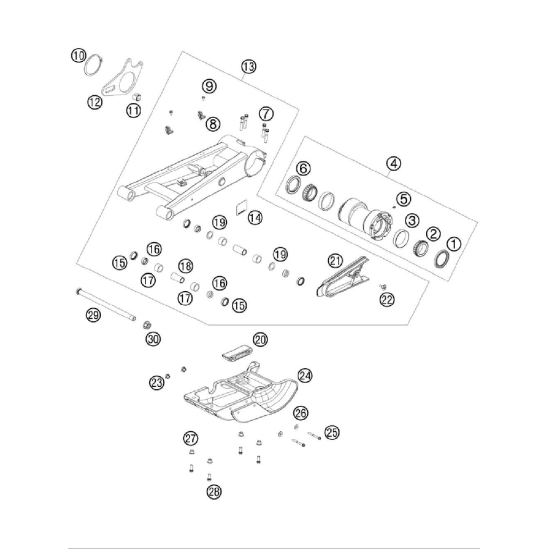 Šroub kyvné vidlce ATV KTM XC, SX                                                                                                                                                                                                                         
