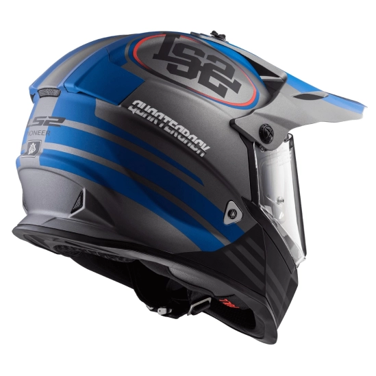 Helma LS2 MX436 PIONEER QUARTERBACK Matt Titanium Blue