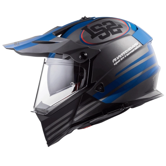 Helma LS2 MX436 PIONEER QUARTERBACK Matt Titanium Blue