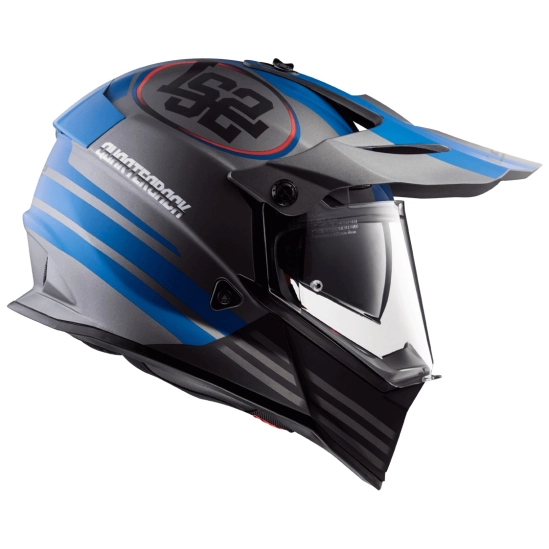 Helma LS2 MX436 PIONEER QUARTERBACK Matt Titanium Blue