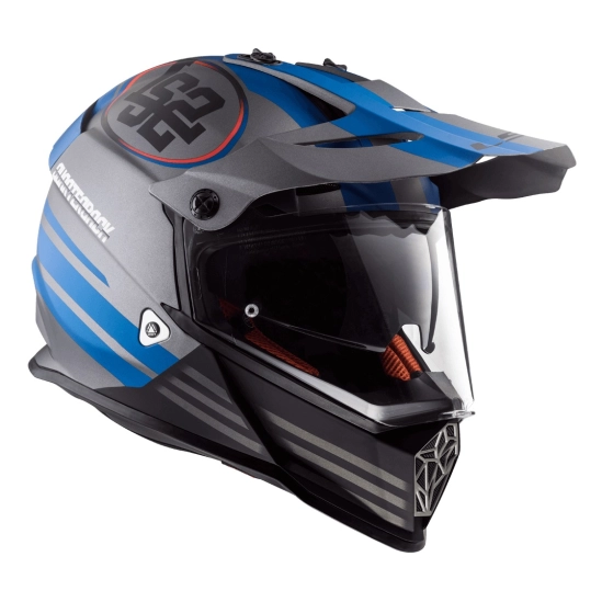 Helma LS2 MX436 PIONEER QUARTERBACK Matt Titanium Blue