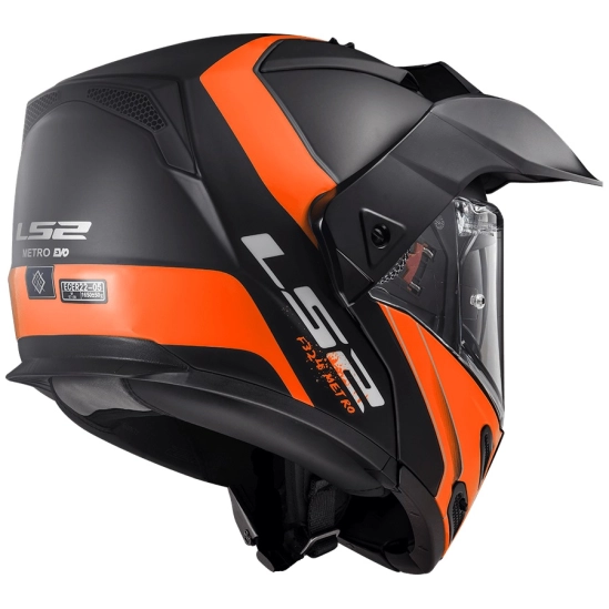 Helma LS2 FF324 METRO EVO RAPID Matt Black Gloss Orange, FOG FIGHTER (PINLOCK)